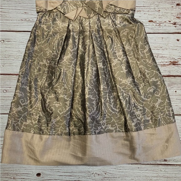 BCBG MaxAzria Strapless Gold/Pewter A line Cocktail Dress Sz 0 - Picture 6 of 11